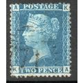 Sg45 2d BLUE plate 8 FINE USED " K A " (BLUES)
