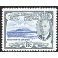 St Kitts Nevis KGVI 1952 5c Bright Blue & Grey ...