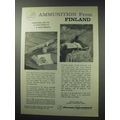 1964 F.I. Ad - Lapua Match and Sako Ammunition