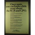 1979 The Times Newspaper Ad - Know About KGB and GPO
