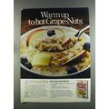 1982 Post Grape-Nuts Cereal Ad - Warm Up to Hot