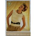 Vintage: Sirdar 6818 top, cotton DK, 30-42 inch...