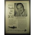 1950 Douglas DC-6 Plane Ad - Bob Hope says.. Thanks for the DC-6