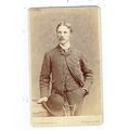 Victorian cdv photo man standing holding hat Bi...