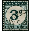 Grenada 1892 3d blue-black Postage Due SGD3 used