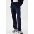 Navy Blue Solid Color Fleece Lined Drawstring W...