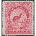 New Zealand 1906 6d. bright carmine-pink Perf 1...