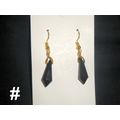 Elegant jet black Czech crystal glass point g.p...