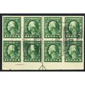 408, Used 1¢ Superb Arrow Block of Eight Stamps...