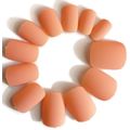 24 Matte False Nails pastel orange Short Square...