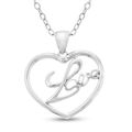 Diamond Love Heart Necklace with 18 Inches Chain