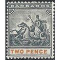 Barbados 1899 SG108 2d Slate-Black & Orange Mou...