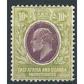 East Africa & Uganda 1907 SG37 10c Lilac & Dull...