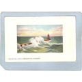 GUE Guernsey Lighthouse Postcard Rough Sea Cast...