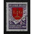 BELGIUM 1940 WINTER RELIEF FUND 5F + 5F ARMS OF...