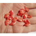 20 Vintage Red Striped Twist Glass Beads 14mm x...
