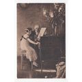 The Music Lesson Piano 1919 Art Postcard Woodbu...