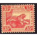 FEDERATED MALAY STATES 1922 35c Leaping Tiger s...
