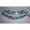 Stolzle Art Deco Blue Glass Curved Bloom Trough.