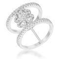 Lauren 0.4ct CZ Rhodium Delicate Clover Wrap Ring