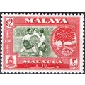 Malaya Malacca QEII 1960 $2 Bronze Green Scarle...