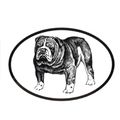 Dog Breed Oval Vinyl Car Decal Black & White St...