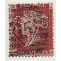 Sg43 1d red plate 177 FINE USED PERFIN "J J" (r...