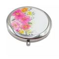 Floral Compact Mirror Round with Snap Open/Clos...
