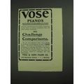 1902 Vose Pianos Ad - We Challenge Comparisons