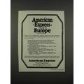 1925 American Express Ad - Tours to Europe