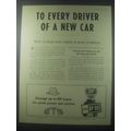 1954 BP Super Plus BP 08 Petrol Ad - To every driver of a new car