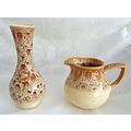 Fosters pottery honeycomb stem vase and half pi...