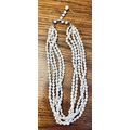 5 strand Faux Opalescent Pearl Necklace 20" lon...