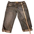 Earl Jean 4P Embellished Medium Blue Denim Capr...