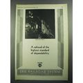 1931 Erie Railroad Ad - Highest Standard Depend...