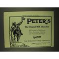 1908 Peter's Milk Chocolate Ad - Still Unrivalled