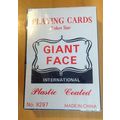 Giant Face Plastic Coated Standard Size Playing...