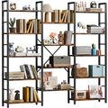 Shintenchi Triple 5 Tier Bookshelf, Industrial ...