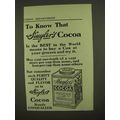 1909 Huyler's Cocoa Ad - The Best in The World