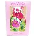 Pink Tulips Floral Vase Glass Handpainted 18 CM...