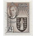 VIRGIN ISLANDS BRITISH 1952 KG6 COLONY BADGE 24...