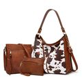 Women Western Cow Print Purse Designer Top Hand...