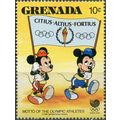 Grenada. 1988. Morty and Ferdie carrying banner...