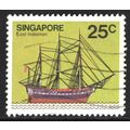 SINGAPORE 1980: SHIPS - 25c EAST INDIAMAN USED (G21)