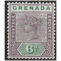 Grenada 1895 SG53 6d Mauve & Green Light Mounte...