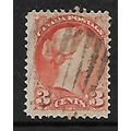 CANADA 1876 QUEEN VICTORIA SG83 3c ORANGE RED F...