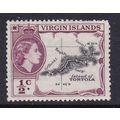 BRITISH VIRGIN ISLANDS BVI 1956-62 QEII ½c VALU...