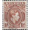 NIGERIA, George VI, brown 1944, 1½d