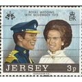 JERSEY, Princess Anne, wedding, blue 1973, 3p