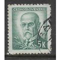 CZECHOSLOVAKIA 1945 5K GREEN PRESIDENT MASARYK ...